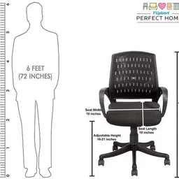 flipkart perfect homes Ergonomic 898 Mesh Office Chair with Adjustable Height, 360° Swivel Mesh Office Executive Chair image 3