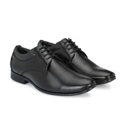 Azzaro Black Men Textured Leather Formal Derbys-picture-33
