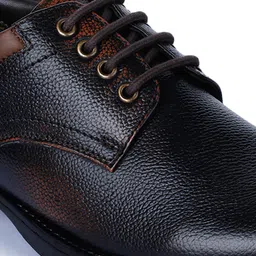 Liberty Men Navy & Brown Solid Leather Semiformal Derbys image 3