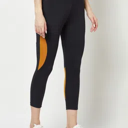 unicus apparel Color Block Women Black Tights image 4