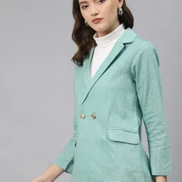 cottinfab Women Solid Single Breasted Formal Blazer image 3