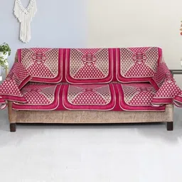 nendle Velvet 3+1+1 Seater Sofa Abstract Cover-picture-11