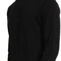 turtle Men Solid High Neck Black Sweater image 2