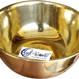 craft world Brass Decorative Bowl Handmade Designer Brass Bowl with 250 ML (Gold, Pack of 1)-picture-19