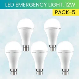 sacro 12W Rechargeable Inverter LED Bulb with Upto 4H.Power Cut Lighting Pack of_5Q276 4 hrs Bulb Emergency Light-picture-11