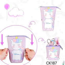 arizuul Aesthetic Unicorn Pop-Up Pencil Pouch for School and College Organization Magical Pencil Case Art Artificial Leather Pencil Box-picture-40