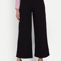 next one Women Loose Fit Black Lycra Blend Trousers-picture-16