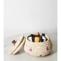swadeh Single Natural Sabai Grass Boho Blush Jar Organizers-picture-11