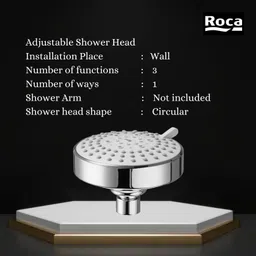 Roca Stella Overhead Shower 3 Function shower head Waterfall, Soft Mode, Pulse Mode image 5