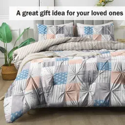 the white moss Hannah Pleat Pinch luxurious Winter Single Comforter with One Pillow Cover image 4