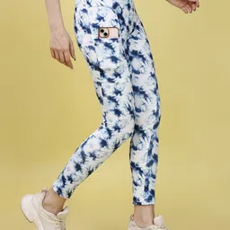 poojaran Printed Women Light Blue Tights image 3