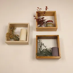 symplify Edward Iii Rectangular Shaped Set Of 3 Wooden Wall Shelves image 5