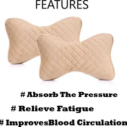 monolive Beige Memory Foam Car Pillow Cushion for Skoda image 3