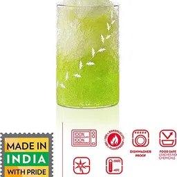 borosil (Pack of 6) BVVIBLEAFWM Glass Set Water/Juice Glass image 4