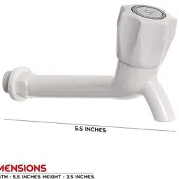 imaashi Plastic Hot and Cold Water Bibcock/Tap Faucet for Kitchen, Bathroom Set of 9 Bib Tap Faucet image 2