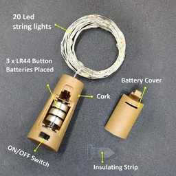 yellowoods 20 LEDs 2 m Gold Steady Ball Rice Lights image 3