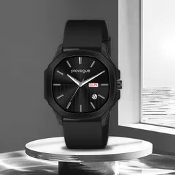 provogue Black Dial Silicone Strap Elegance Look Day Date Functioning Analog Watch - For Men PR-GSQ024-BLK-BLK-picture-25