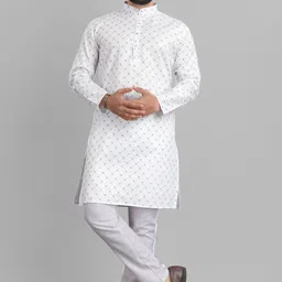 nofilter Men Cotton Blend Kurta Pyjama Set image 1