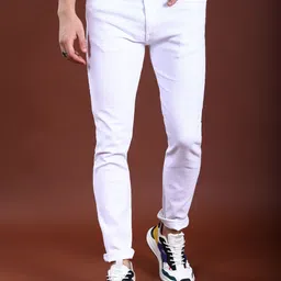 highlander Men Regular Mid Rise White Jeans image 1
