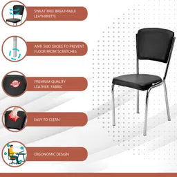 apple furniture Comfortable Home Office Hotel without Arm chair Made Steel Frame Leatherette Office Visitor Chair image 5