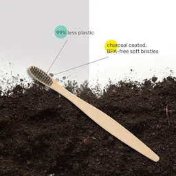 krurotza Bamboo Toothbrush with Charcoal Activated, Eco-friendly Ultra Soft Toothbrush Ultra Soft Toothbrush image 4