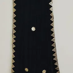abhikart Velvet Embellished Black Women Dupatta image 2