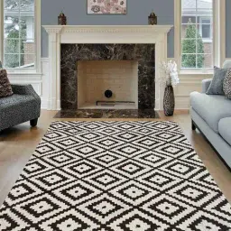 numan oriental rugs White Geometric Wool 5 ft x 7 ft Machine Made Carpet-picture-26