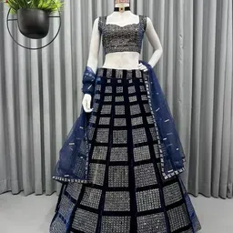 queddy's Solid, Embellished Semi Stitched Lehenga Choli-picture-21