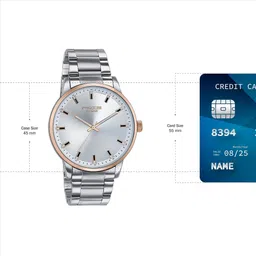 Sonata Poze Gleaming Chromes Quartz Silver Round Dial Men's Watch / Analog Watch - For Men SP70057KM01 image 3