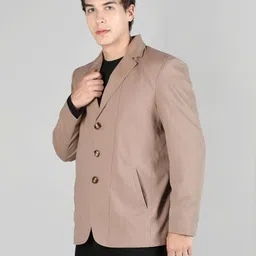 chkokko Tweed Solid Coat For Men image 3