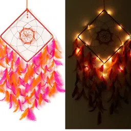 duli Dream catcher with Lights Handmade Wall Hanging for Home Cafe Party Decor Feather Dream Catcher-picture-34