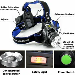 flostrain LED Headlamp Adjustable Headlamp with Rechargeable Battery Atomic Beam Headlight LED Headlamp image 2