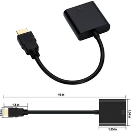 Etzin HDMI To VGA Converter Adapter Cable for LAPTOP, COMPUTER, CPU, LCD, LED, TV, Projector, Gaming Gaming Adapter (Black, For PS3, PS4, Mak O-S, X-box 360, PC) Gaming Adapter image 3
