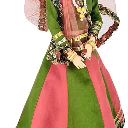 maalona-exclusive toys Maalona | Barkha | Indian Doll in Green & Pink Lehenga image 3
