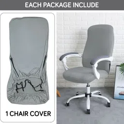 hokipo Polyester 1 Seater Chair Plain Cover image 3