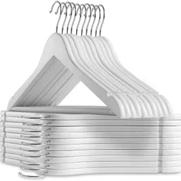 prefact White Space Saving Clothes Hanger with Extra Smooth Finish, 360° Swivel Hook Wooden Shirt Pack of 4 Hangers For Shirt-picture-23