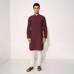 indus route by pantaloons Men Printed Cotton Blend Straight Kurta image 2