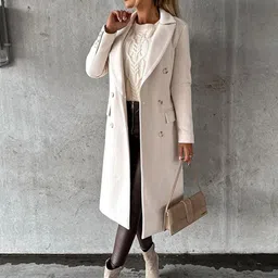 StyleCast Off White Double-Breasted Overcoat image 2