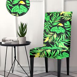 Aura Green & Black Printed Chair Cover-picture-38