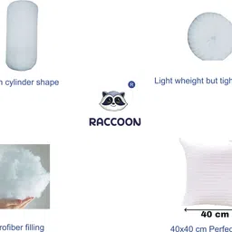 raccoon Set Of 3 Cushion & 2 Microfibre Stripes Bolster Pack of 5 image 2