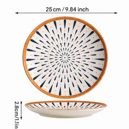 seenoz Modern Printed Ceramic Plate – Perfect for Daily Dining & Serving Use Dinner Plate image 2