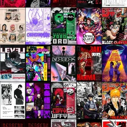 50-Pack Dark Anime Art Mini Poster Set (90x60mm) - Jujutsu Kaisen, AOT, Berserk & More Fine Art Print-image-17