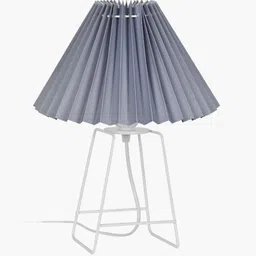 homesake Korean Style Pleated Table Lamp, White Wire Frame Night Lamp for Bedroom, Living Table Lamp image 2