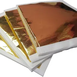 gold leafing hub Gold Foil Sheets for Art & Craft – Pack of 20 Imitation Gold Leaf Paper image 3