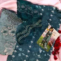 zrc Unstitched Pure Cotton Salwar Suit Material Embroidered, Floral Print, Printed image 4