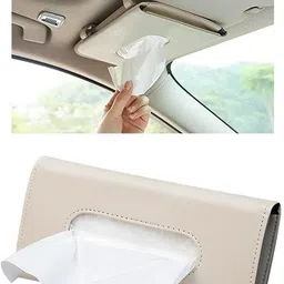 czech Buy Best Leather Car Sun Visor Tissue Holder Napkin Card Case MZW5 Vehicle Tissue Dispenser image 1