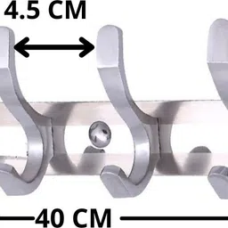 decuds Stainless Steel And Aluminium Alloys Fescue Wall Hook 8 Legs Silver Pack Of 1 Hook Rail 8 image 2