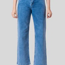 Women Loose Fit High Rise Light Blue Jeans-image-6