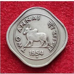vkcoins 2 Annas (1954) BULL�� India Old Rare Modern Coin Collection-picture-17