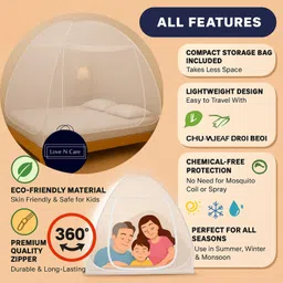 love n care Foldable Portable Anti Mosquito Net for Bed Camping Travel Home Outdoor Polyester Adults Mosquito Net image 3